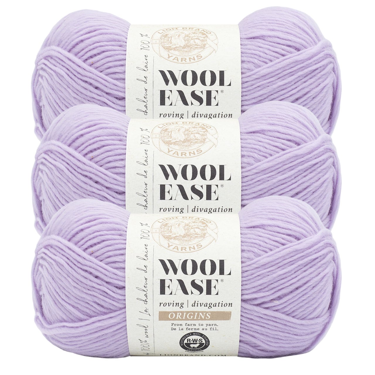 3 Pack Lion Brand® Wool-Ease® Roving Origins Yarn